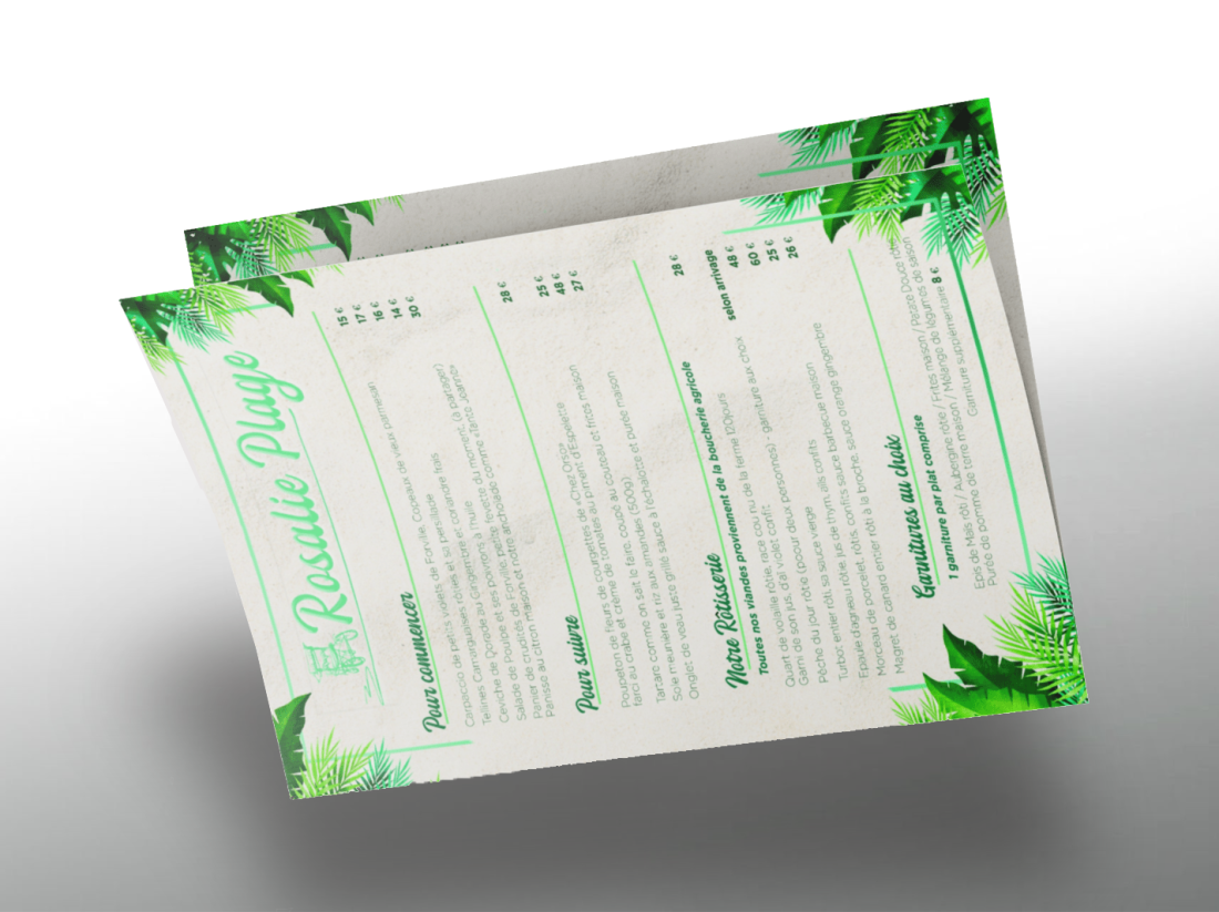 Menu Flyer La Rosalie