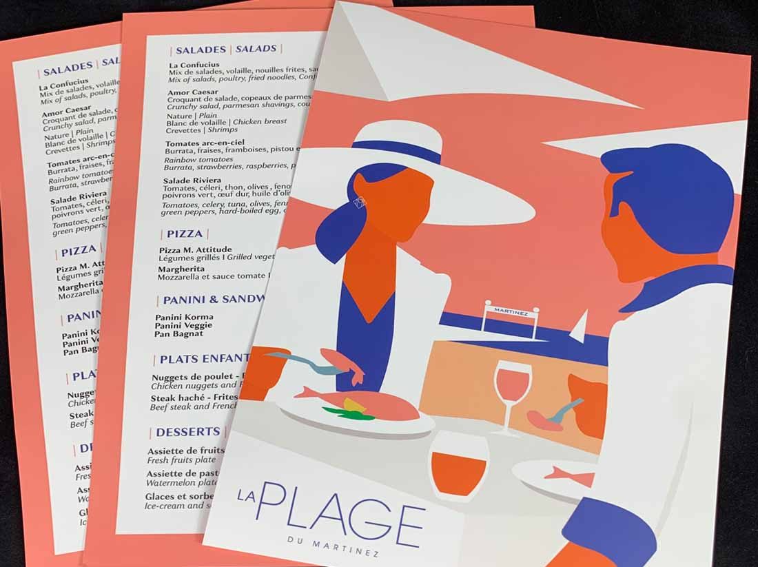Menu La Plage, Restaurant